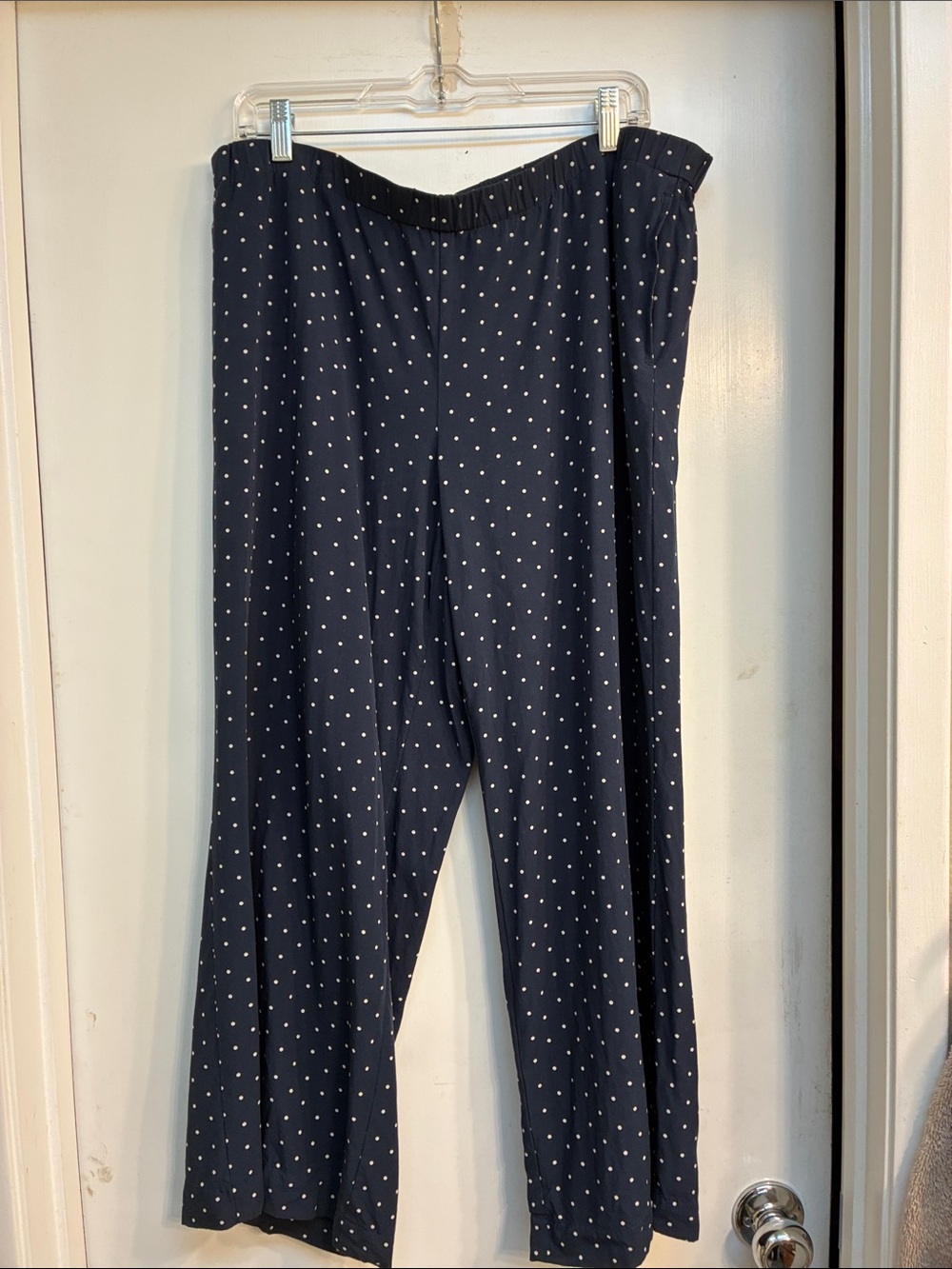 J. Jill Navy and White Polka Dot Ankle Pants